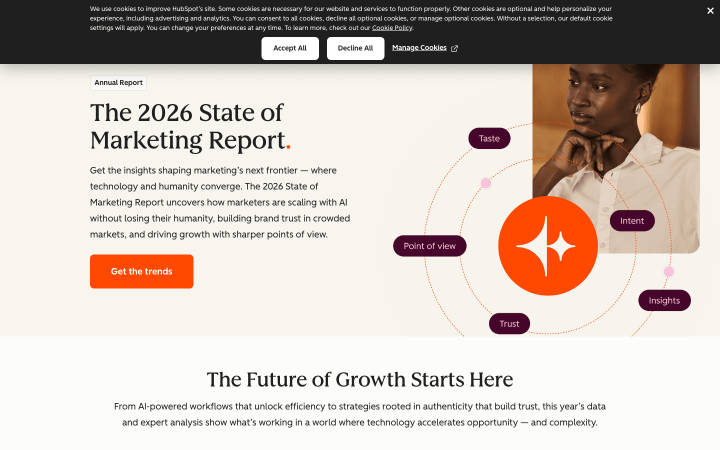 HubSpot's 2026 State of Marketing report page